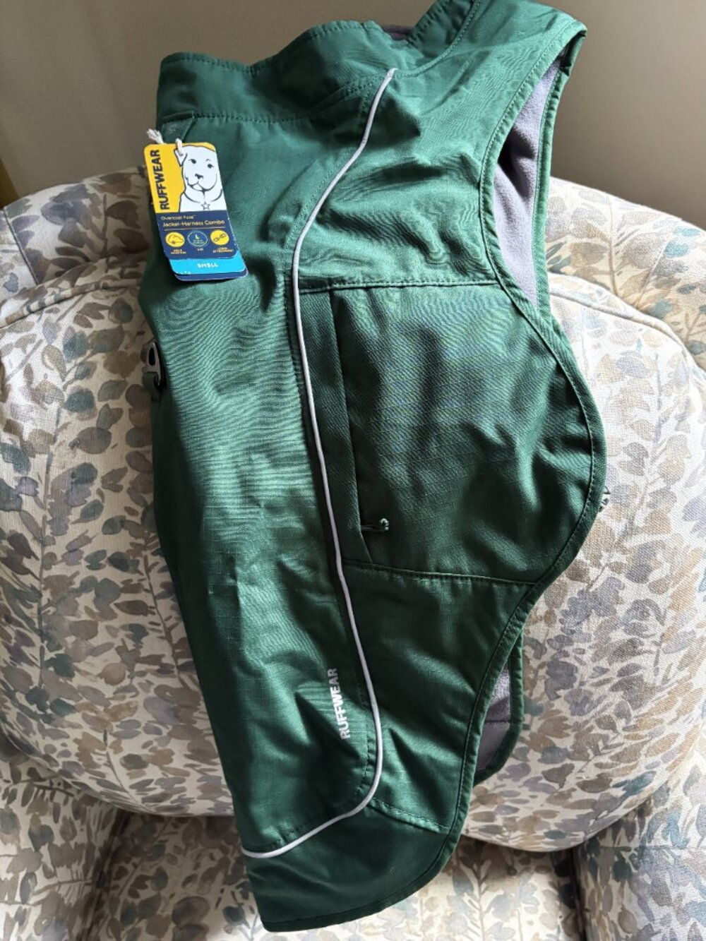 Ruffwear Overcoat Fuse Harness Jacket Combo Green Size Large-NWT